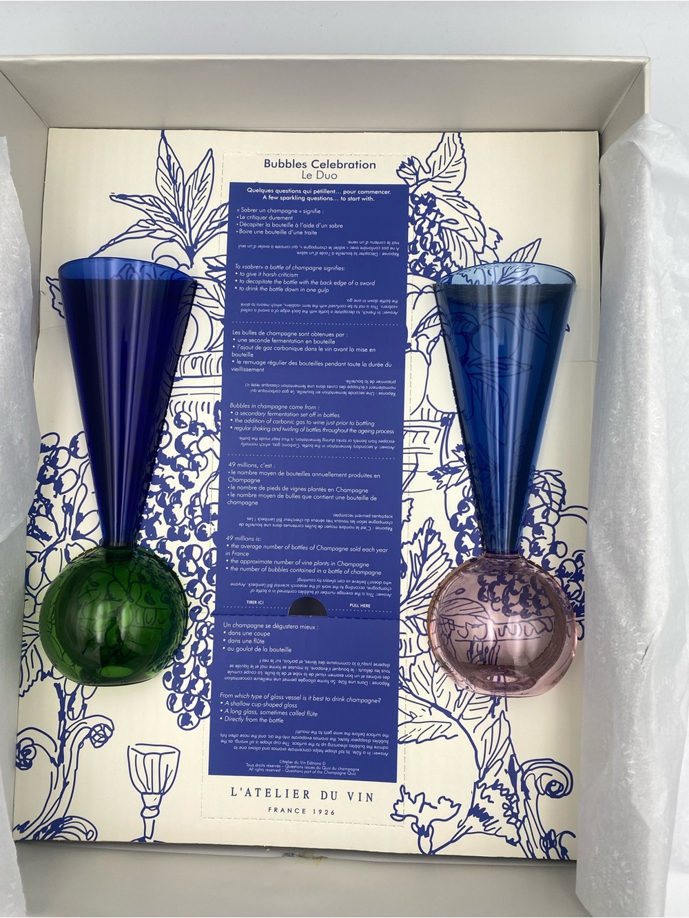 Bubbles Celebration Duo - Blue Stems with Green & Pink Bases
